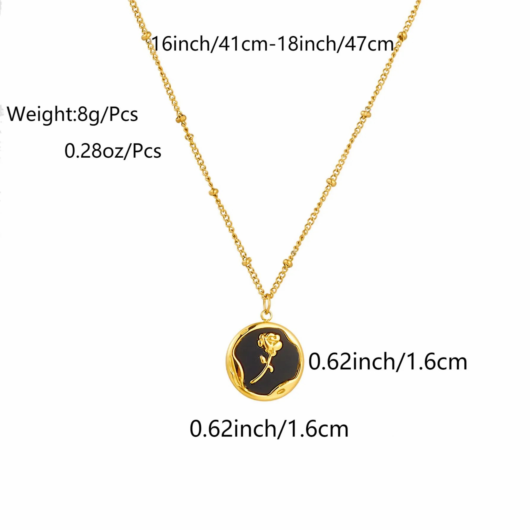 Casual Vintage Style Flower Titanium Steel Plating Inlay Shell 18K Gold Plated Pendant Necklace_colorza_1
