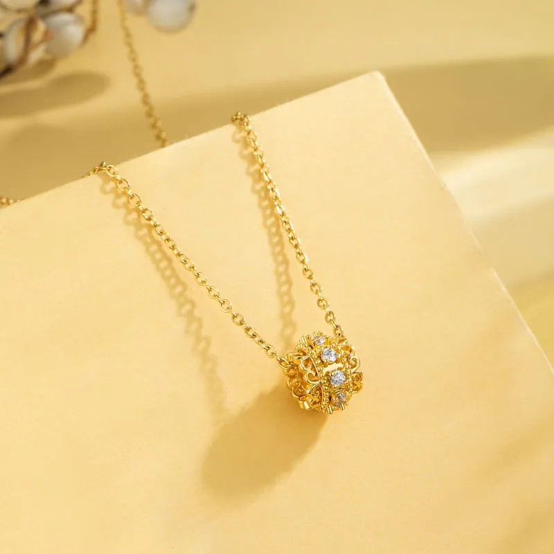 Casual Elegant Cross Heart Shape Flower Stainless Steel Titanium Steel Plating Inlay Zircon 18K Gold Plated Gold Plated Pendant Necklace_colorza_7