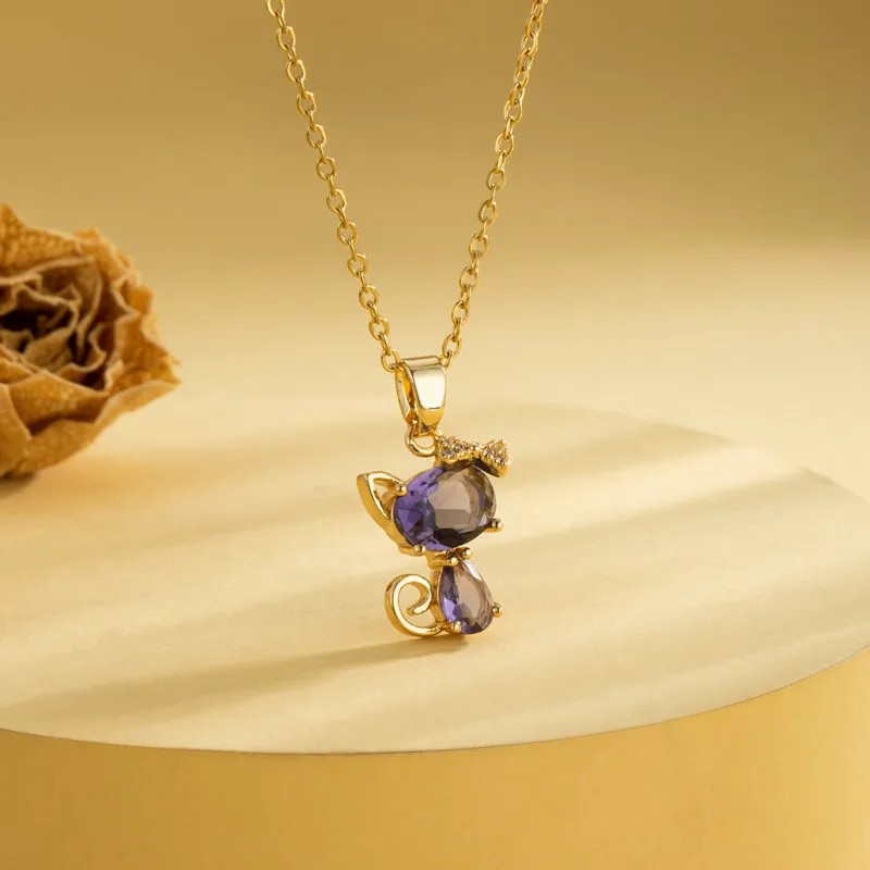 Casual Elegant Cross Heart Shape Flower Stainless Steel Titanium Steel Plating Inlay Zircon 18K Gold Plated Gold Plated Pendant Necklace_colorza_9