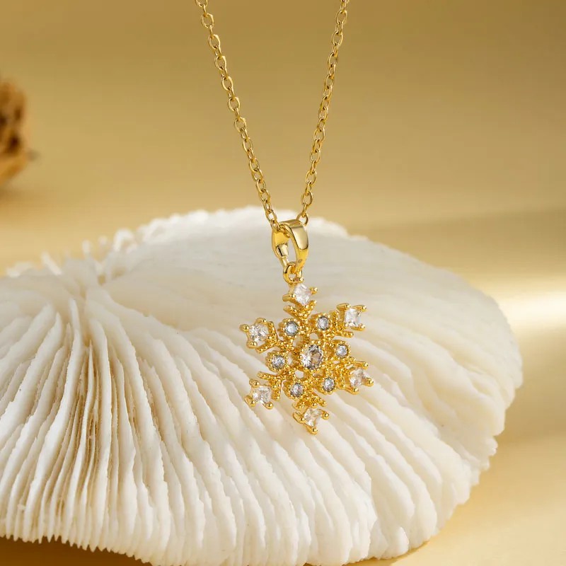Casual Elegant Cross Heart Shape Flower Stainless Steel Titanium Steel Plating Inlay Zircon 18K Gold Plated Gold Plated Pendant Necklace_colorza_16