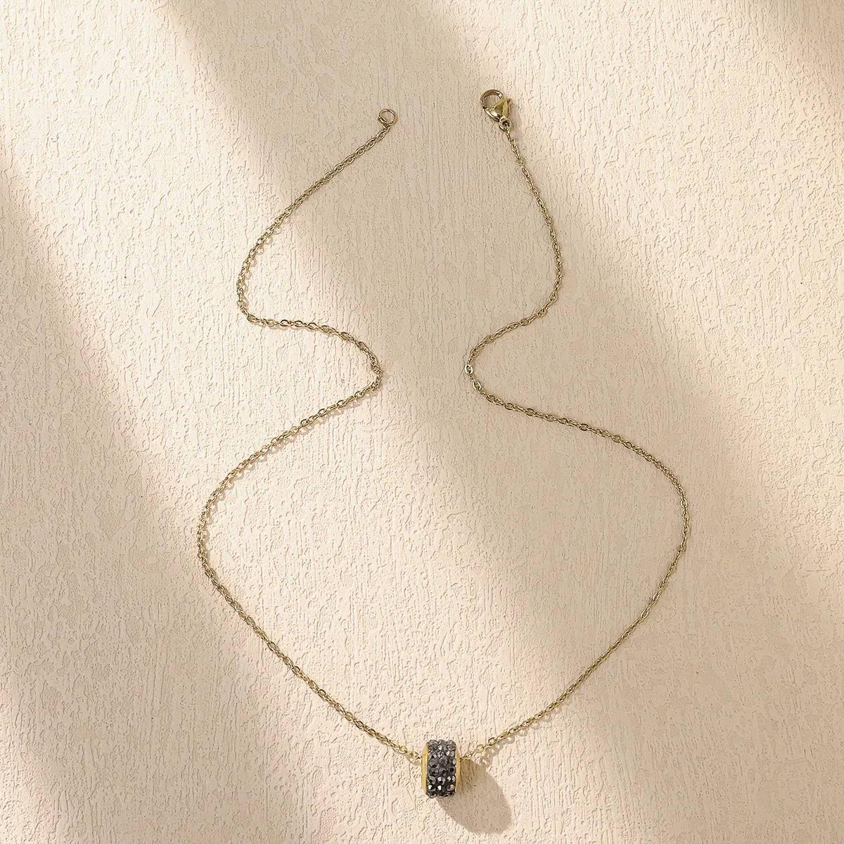 Casual Romantic Solid Color Stainless Steel Plating Inlay Rhinestones 18K Gold Plated Silver Plated Necklace_colorza_5