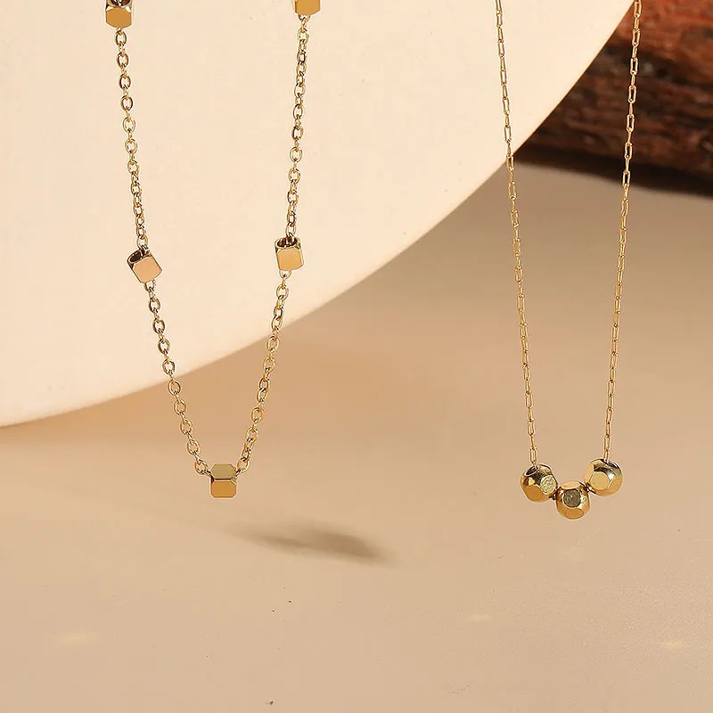 Elegant Luxurious Classic Style Ball Titanium Steel Plating 14K Gold Plated Necklace_colorza_1