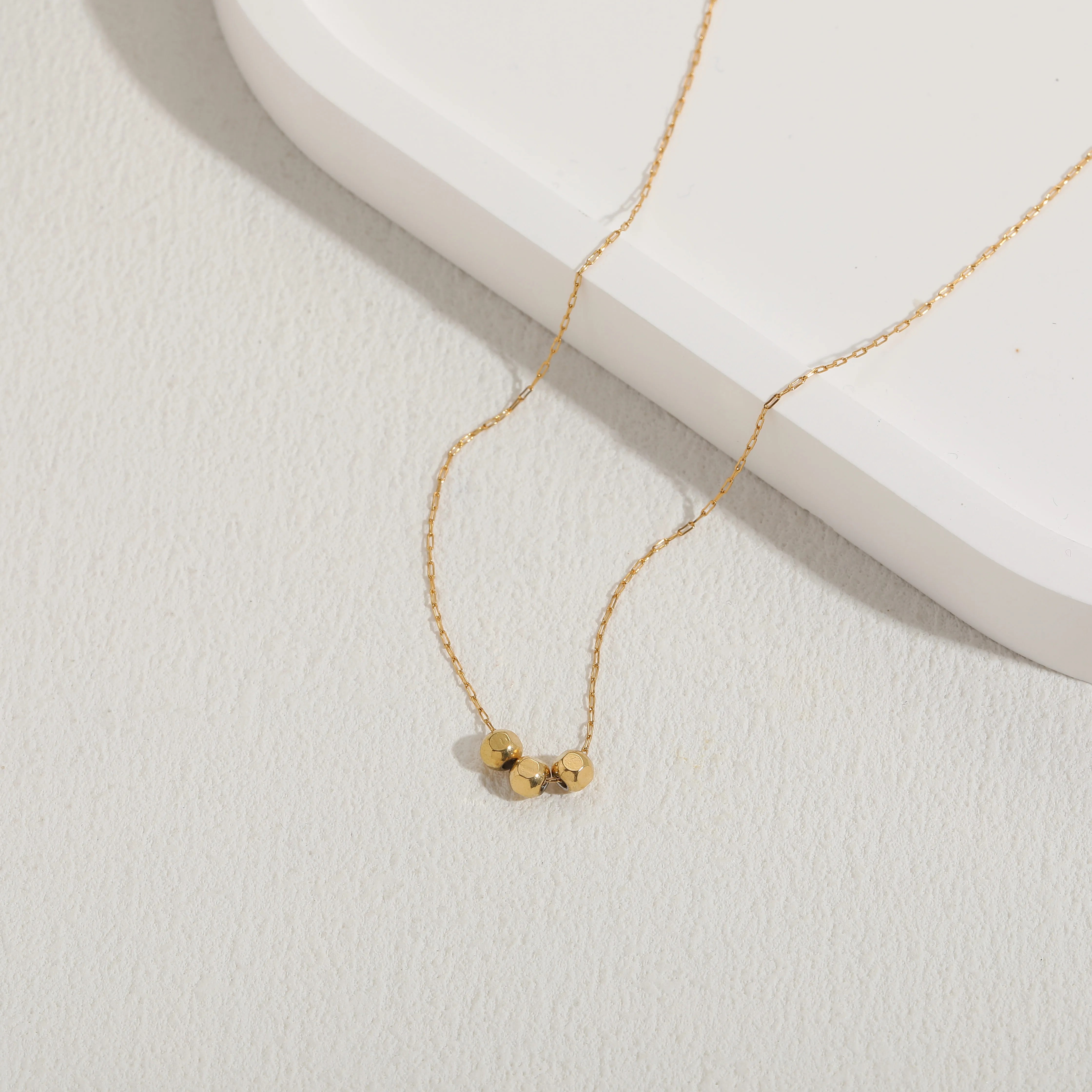Elegant Luxurious Classic Style Ball Titanium Steel Plating 14K Gold Plated Necklace_colorza_5