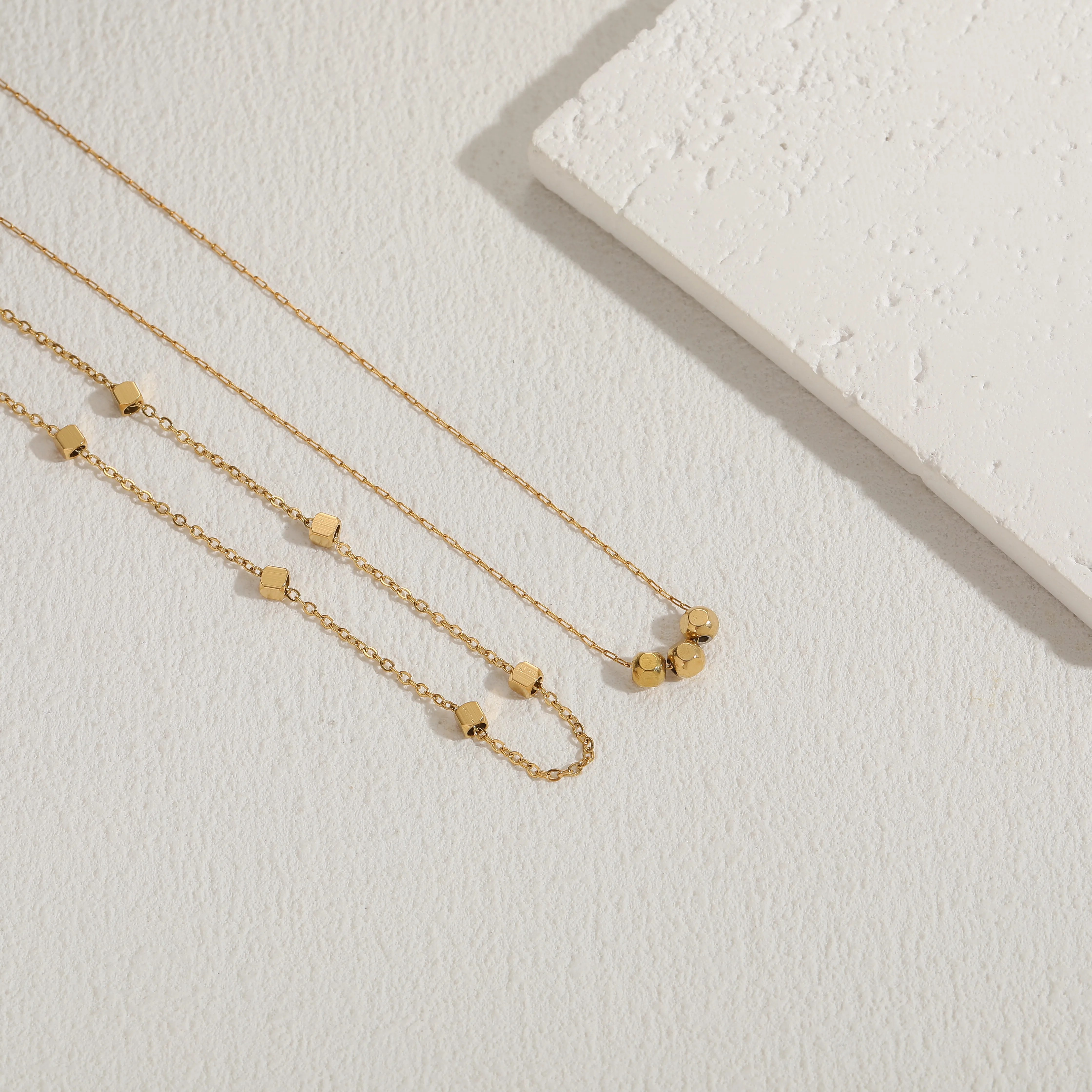 Elegant Luxurious Classic Style Ball Titanium Steel Plating 14K Gold Plated Necklace_colorza_7