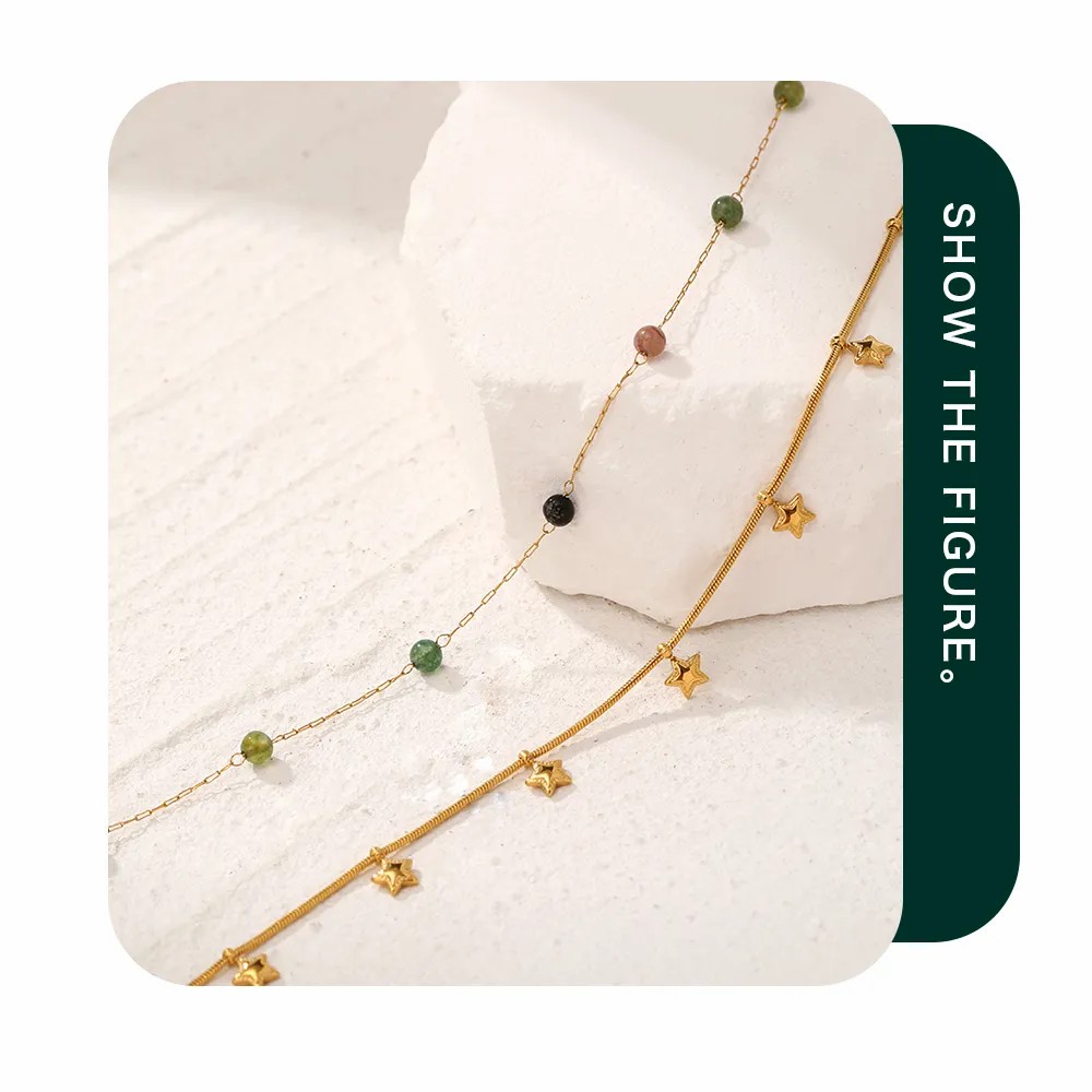 Casual Simple Style Star Stainless Steel Beaded Layered Necklaces_colorza_3