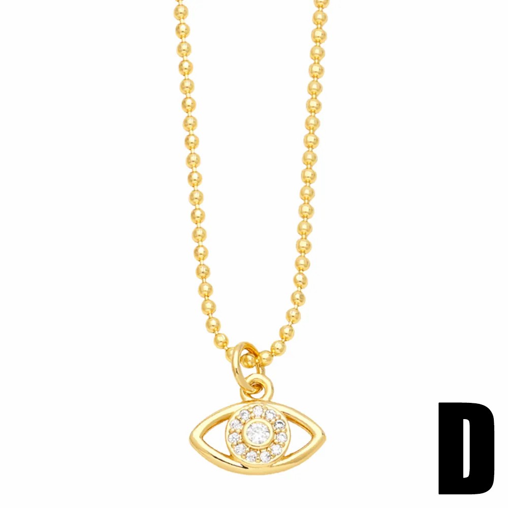 Artistic Devil'S Eye Leaves Dragonfly Stainless Steel Copper Plating Inlay Zircon 18K Gold Plated Pendant Necklace_colorza_6