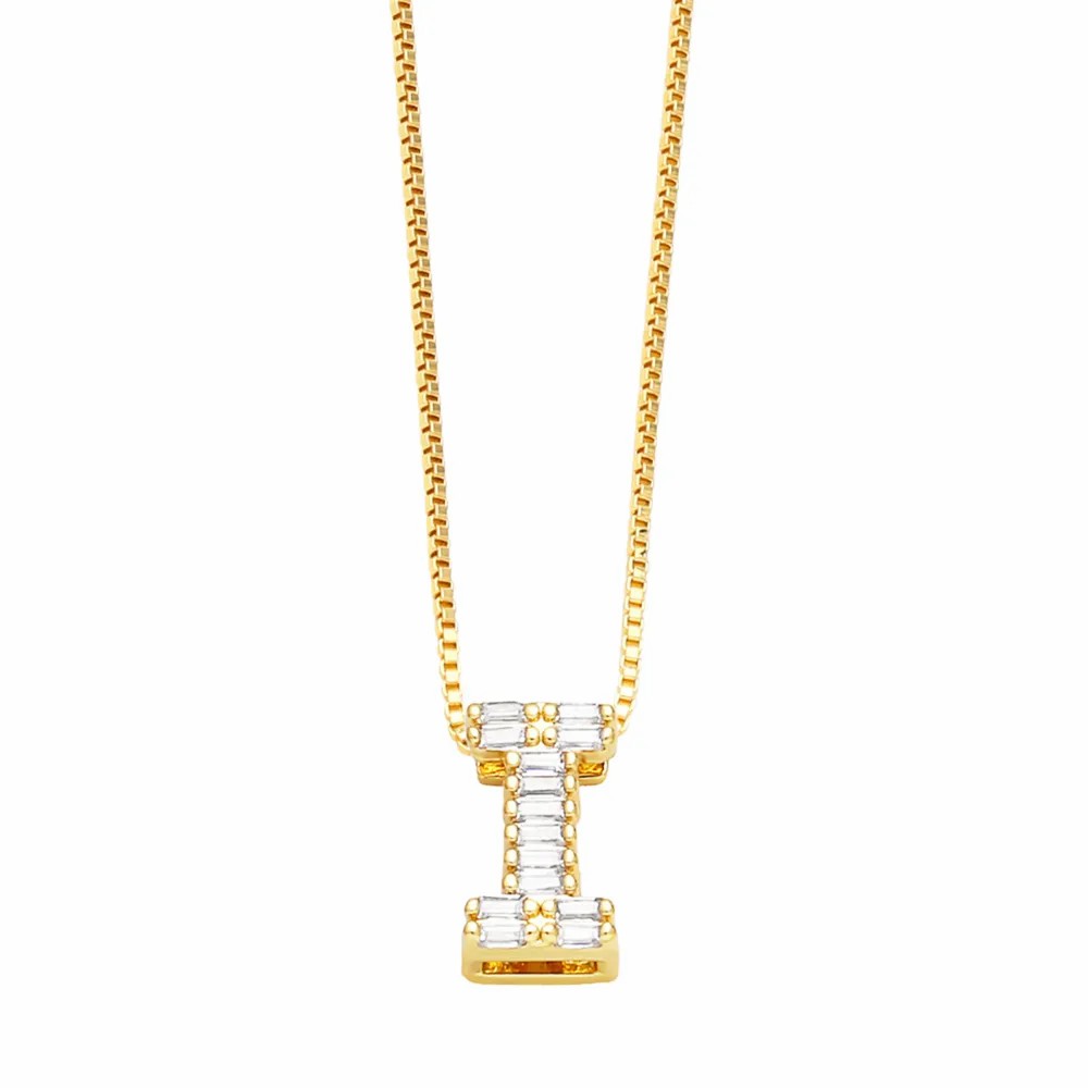 Basic Simple Style Letter Stainless Steel Copper Plating Inlay Zircon 18K Gold Plated Pendant Necklace_colorza_11