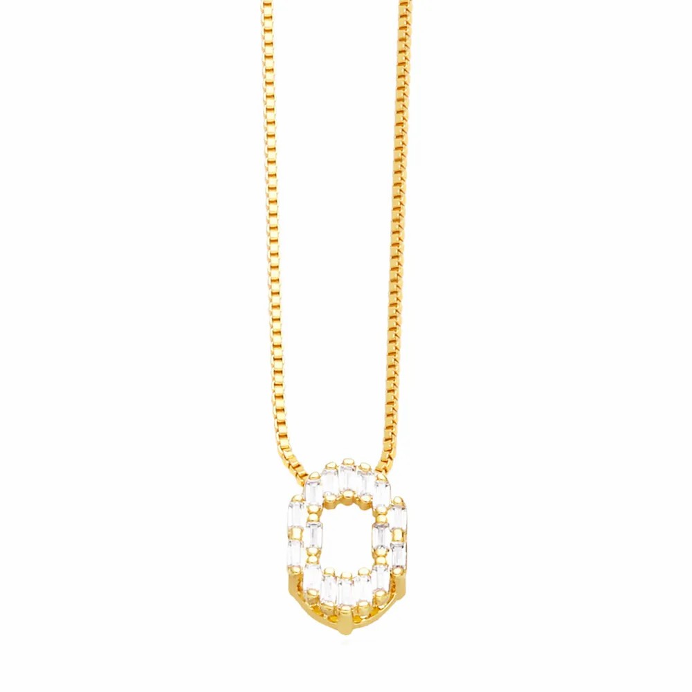 Basic Simple Style Letter Stainless Steel Copper Plating Inlay Zircon 18K Gold Plated Pendant Necklace_colorza_15