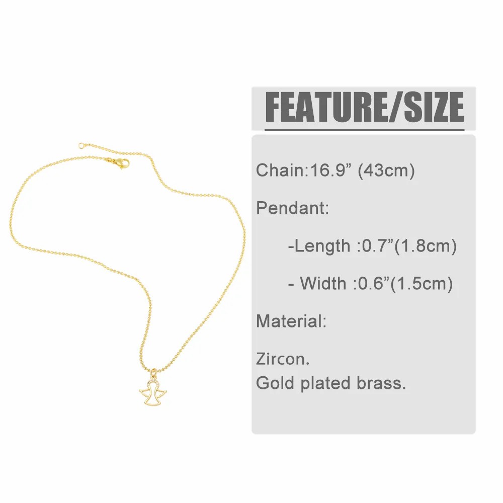 Simple Style Streetwear Cross Angel Heart Shape Titanium Steel Copper Plating Inlay Zircon 18K Gold Plated Pendant Necklace_colorza_1