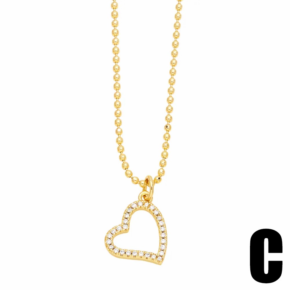 Simple Style Streetwear Cross Angel Heart Shape Titanium Steel Copper Plating Inlay Zircon 18K Gold Plated Pendant Necklace_colorza_6