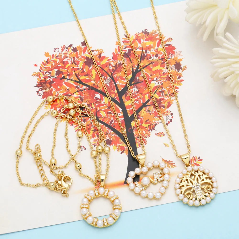 IG Style Tree Heart Shape Copper Zircon Necklace_colorza_8
