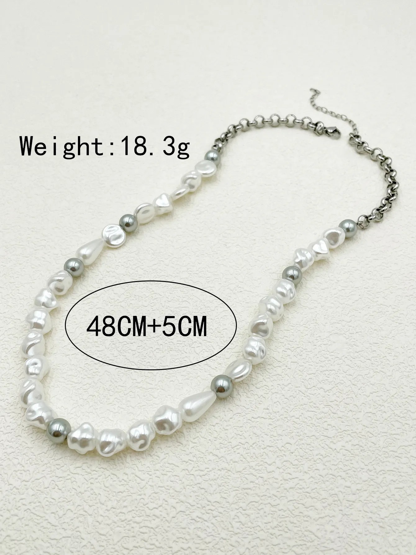 Elegant Sweet Irregular Stainless Steel Shell Beaded Polishing Necklace_colorza_3