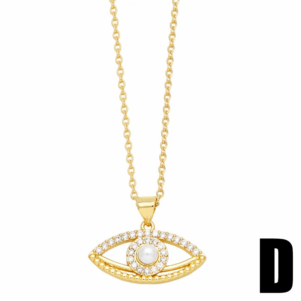 Modern Style Devil'S Eye Heart Shape Stainless Steel Copper Plating Inlay Beads Zircon 18K Gold Plated Pendant Necklace_colorza_5