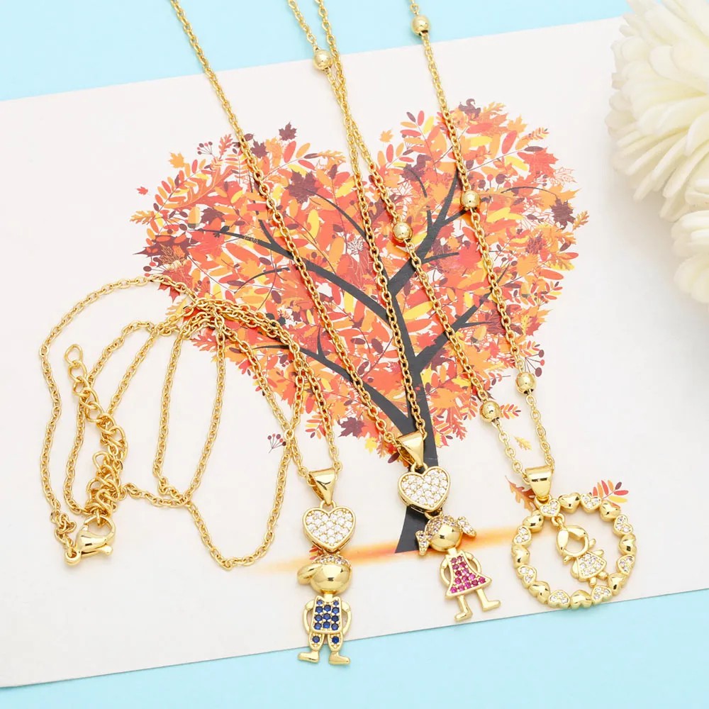 Cute Cartoon Character Heart Shape Stainless Steel Copper Plating Inlay Zircon 18K Gold Plated Pendant Necklace_colorza_8