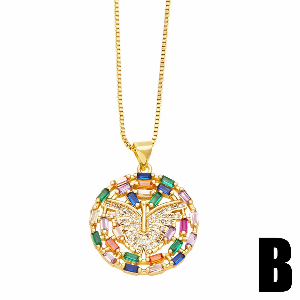 Hip-Hop Modern Style Heart Shape Bird Stainless Steel Copper Plating Inlay Zircon 18K Gold Plated Pendant Necklace_colorza_4
