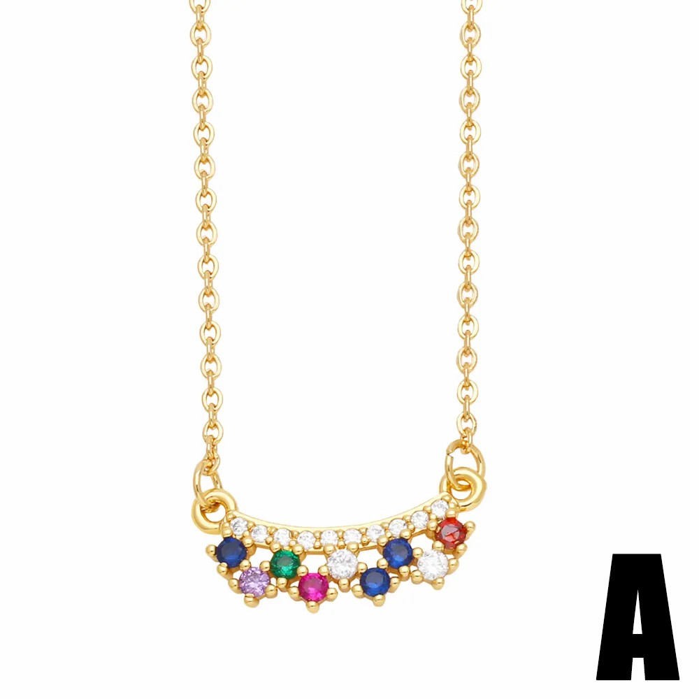 Modern Style Pentagram Heart Shape Stainless Steel Copper Plating Inlay Zircon 18K Gold Plated Necklace_colorza_4