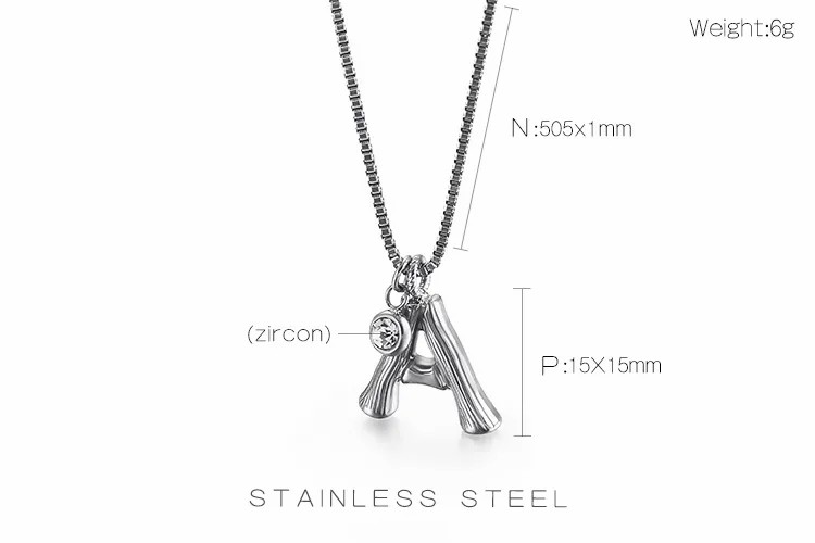 Hip-Hop Simple Style Letter Titanium Steel Patchwork Pendant Necklace_colorza_1