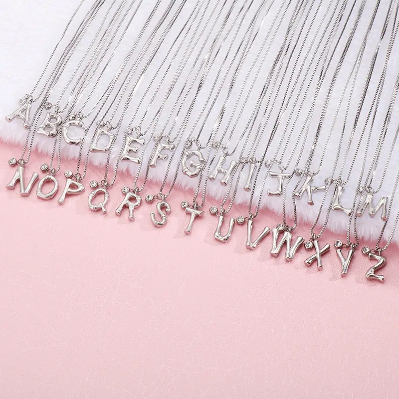 Hip-Hop Simple Style Letter Titanium Steel Patchwork Pendant Necklace_colorza_4