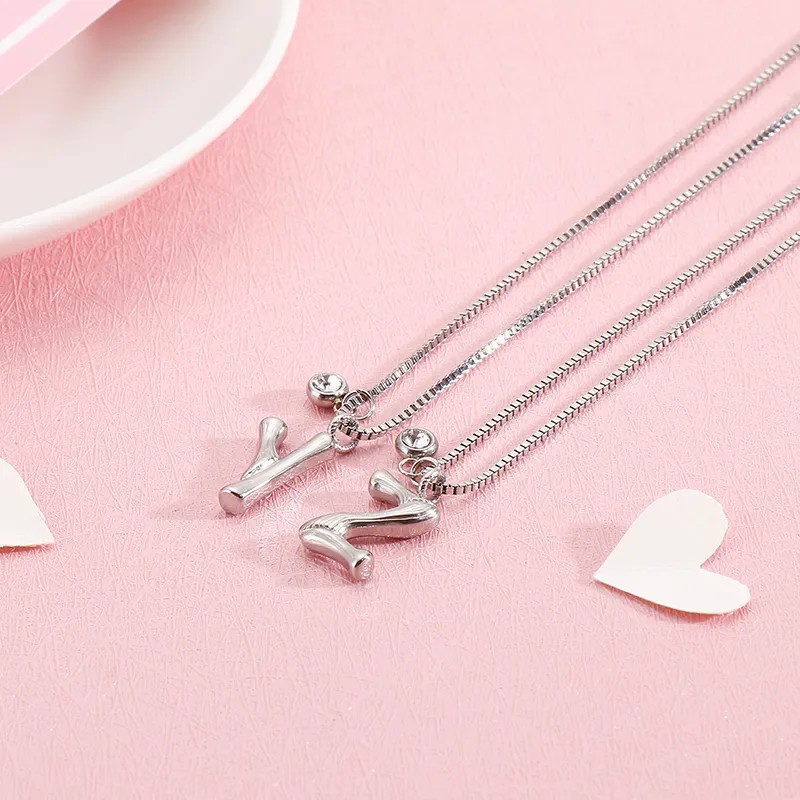 Hip-Hop Simple Style Letter Titanium Steel Patchwork Pendant Necklace_colorza_7