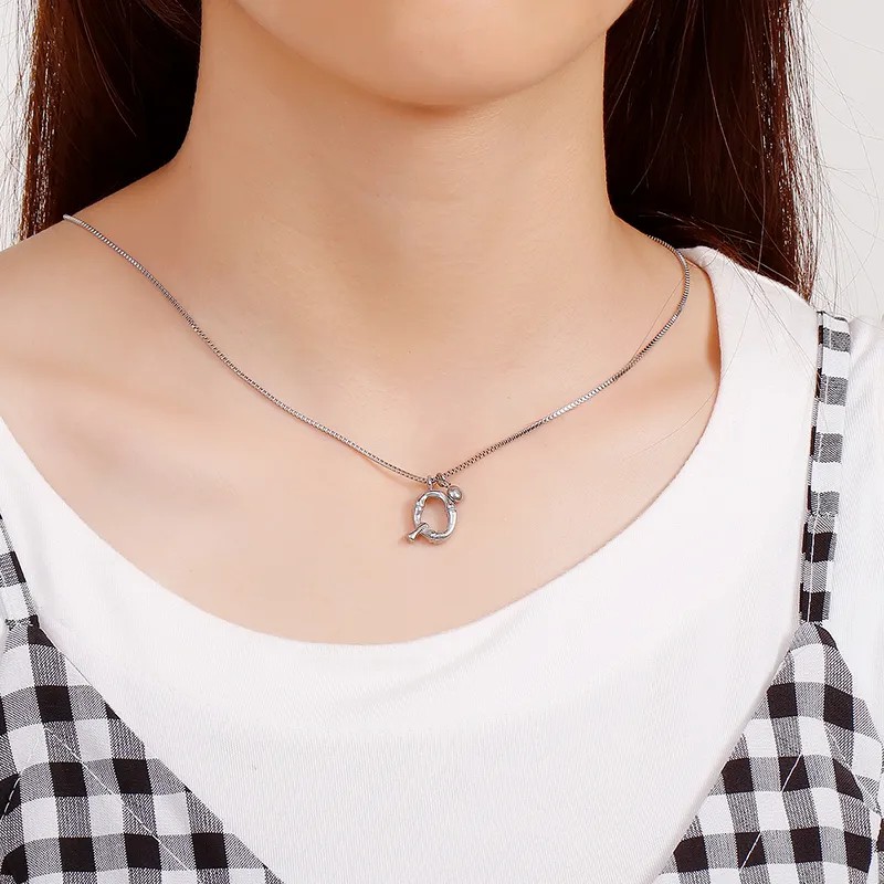 Hip-Hop Simple Style Letter Titanium Steel Patchwork Pendant Necklace_colorza_8