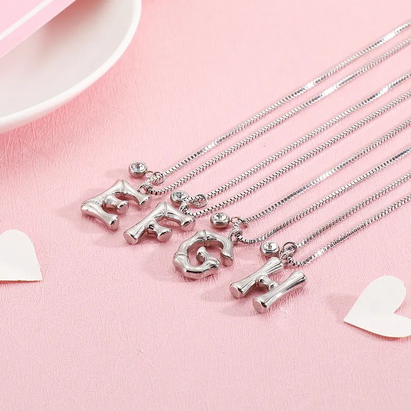 Hip-Hop Simple Style Letter Titanium Steel Patchwork Pendant Necklace_colorza_9