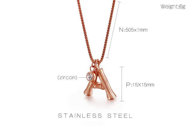 Simple Style Letter Titanium Steel Patchwork Pendant Necklace_colorza_1