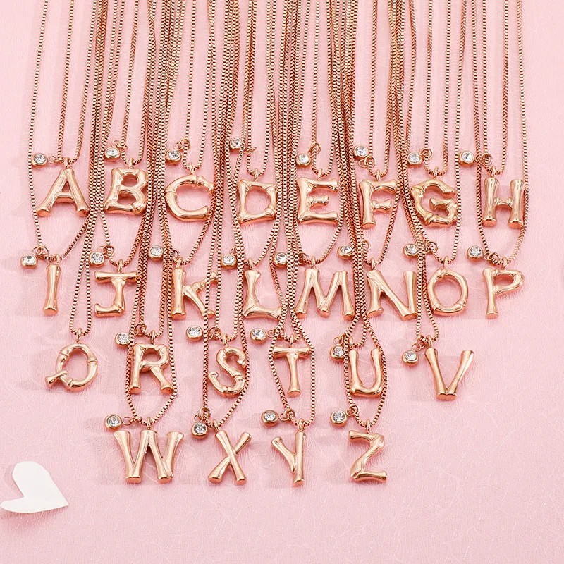 Simple Style Letter Titanium Steel Patchwork Pendant Necklace_colorza_8