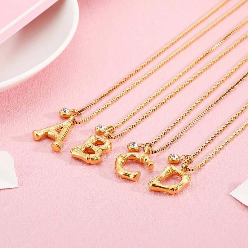 Simple Style Commute Letter Titanium Steel Patchwork Necklace_colorza_2