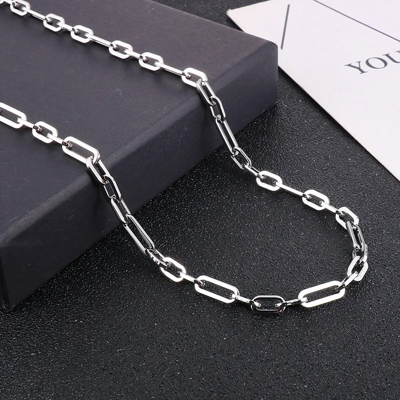 Hip-Hop Rock Solid Color Stainless Steel Patchwork Necklace_colorza_3