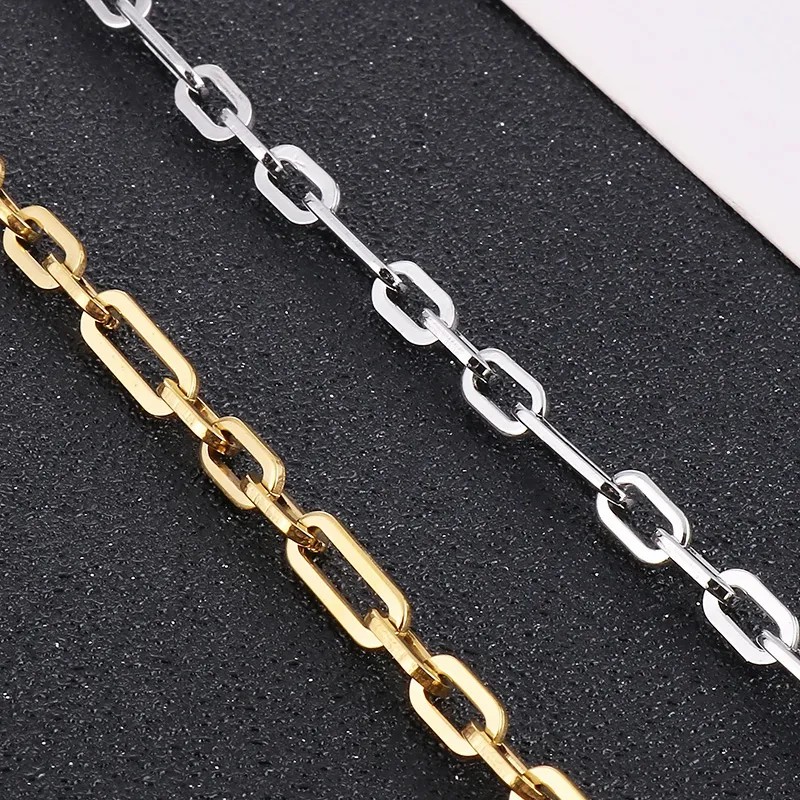 Hip-Hop Rock Solid Color Stainless Steel Patchwork Necklace_colorza_4