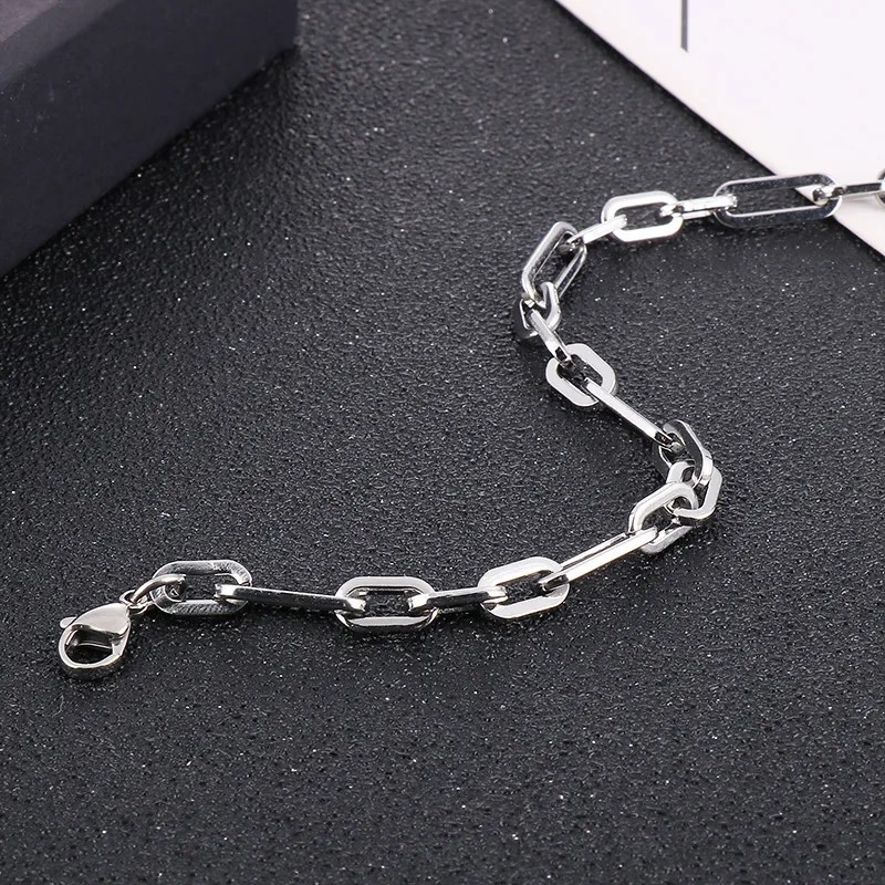 Hip-Hop Rock Solid Color Stainless Steel Patchwork Necklace_colorza_5