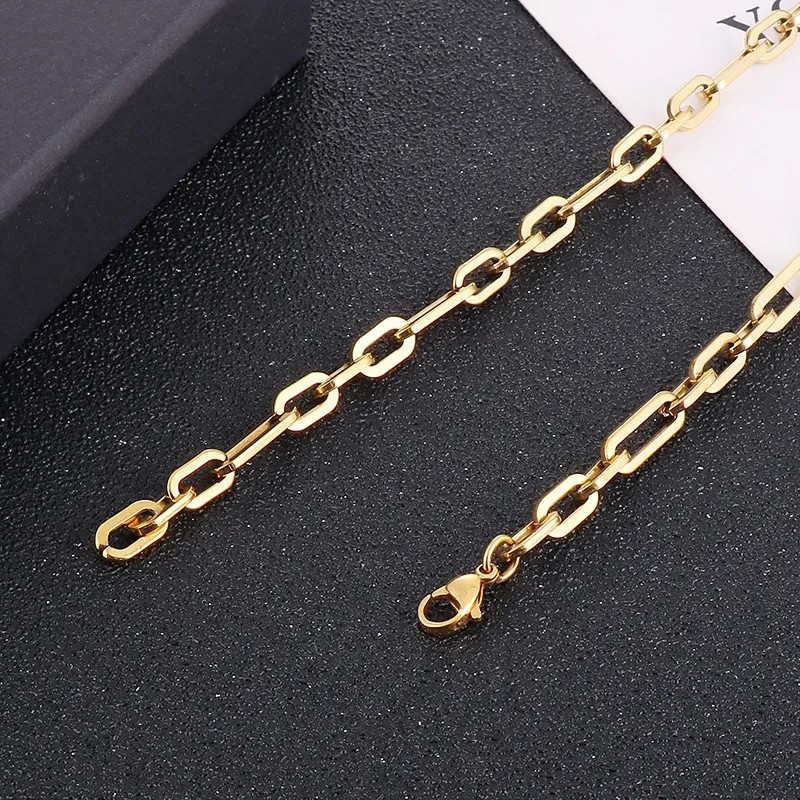 Hip-Hop Rock Solid Color Stainless Steel Patchwork Necklace_colorza_6