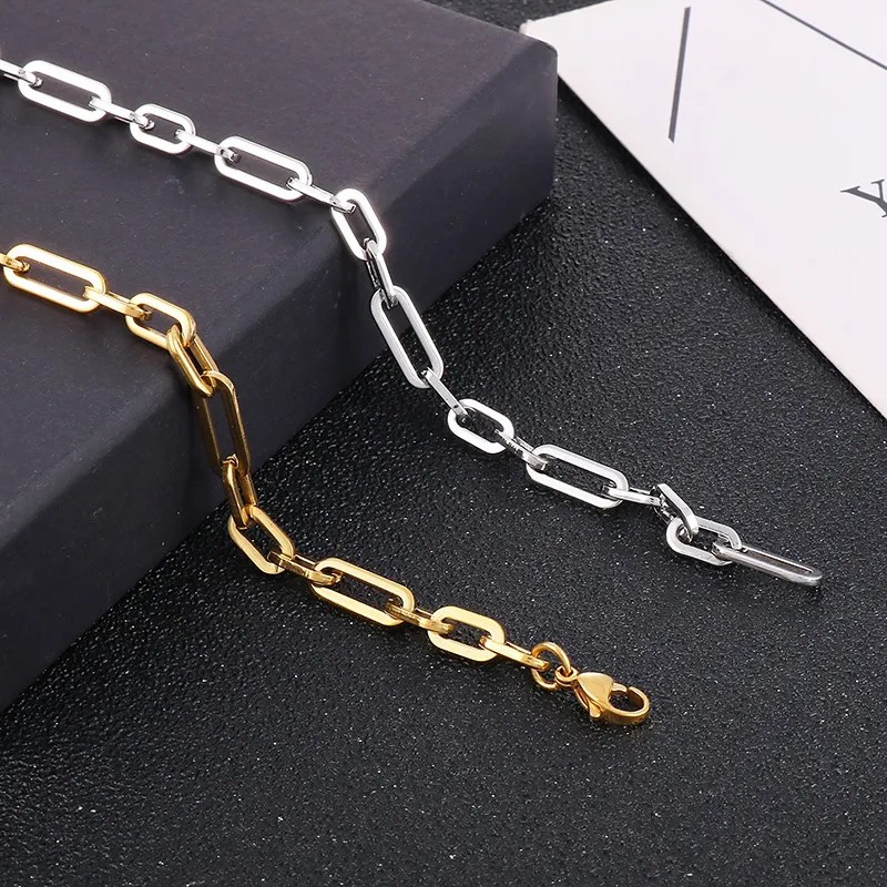 Hip-Hop Rock Solid Color Stainless Steel Patchwork Necklace_colorza_11