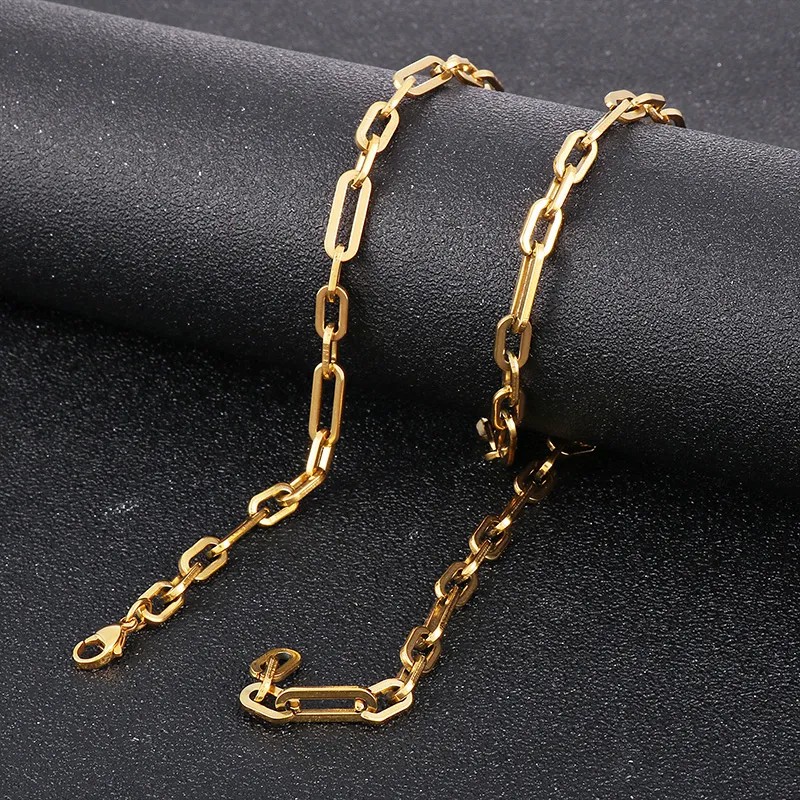 Hip-Hop Rock Solid Color Stainless Steel Patchwork Necklace_colorza_12