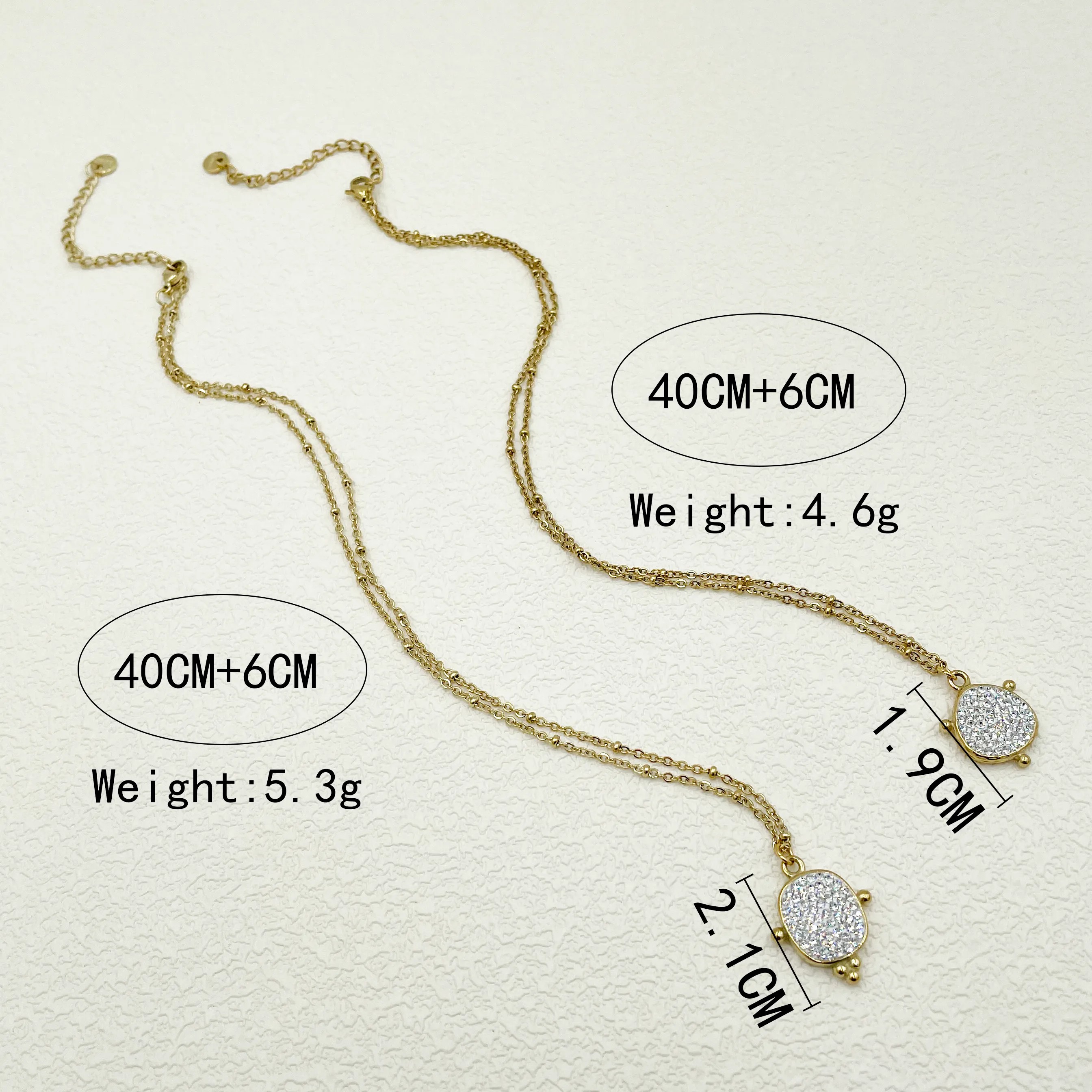 Casual Tortoise Stainless Steel Polishing Plating Inlay Zircon Gold Plated Pendant Necklace_colorza_3