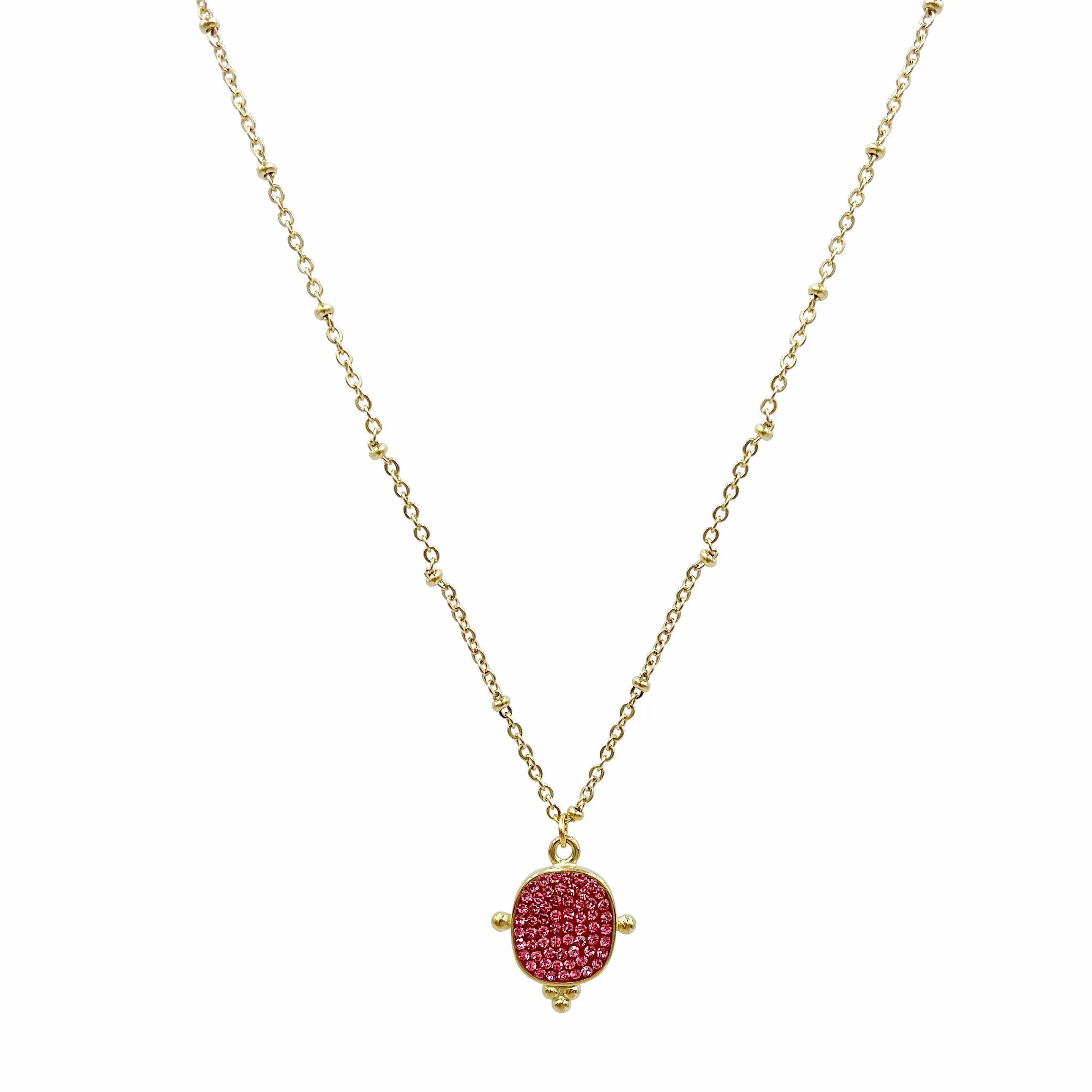 Casual Tortoise Stainless Steel Polishing Plating Inlay Zircon Gold Plated Pendant Necklace_colorza_4