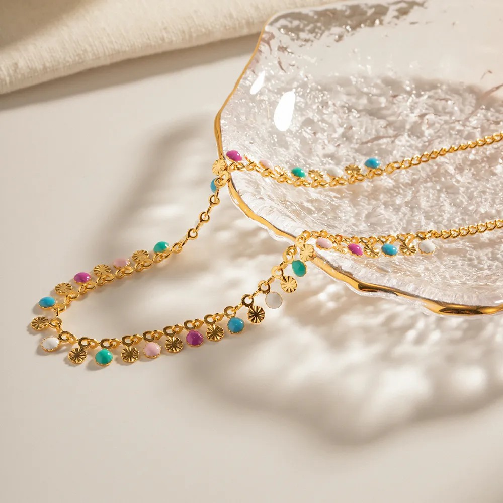 Modern Style Tassel Stainless Steel Plating 18K Gold Plated Necklace_colorza_1