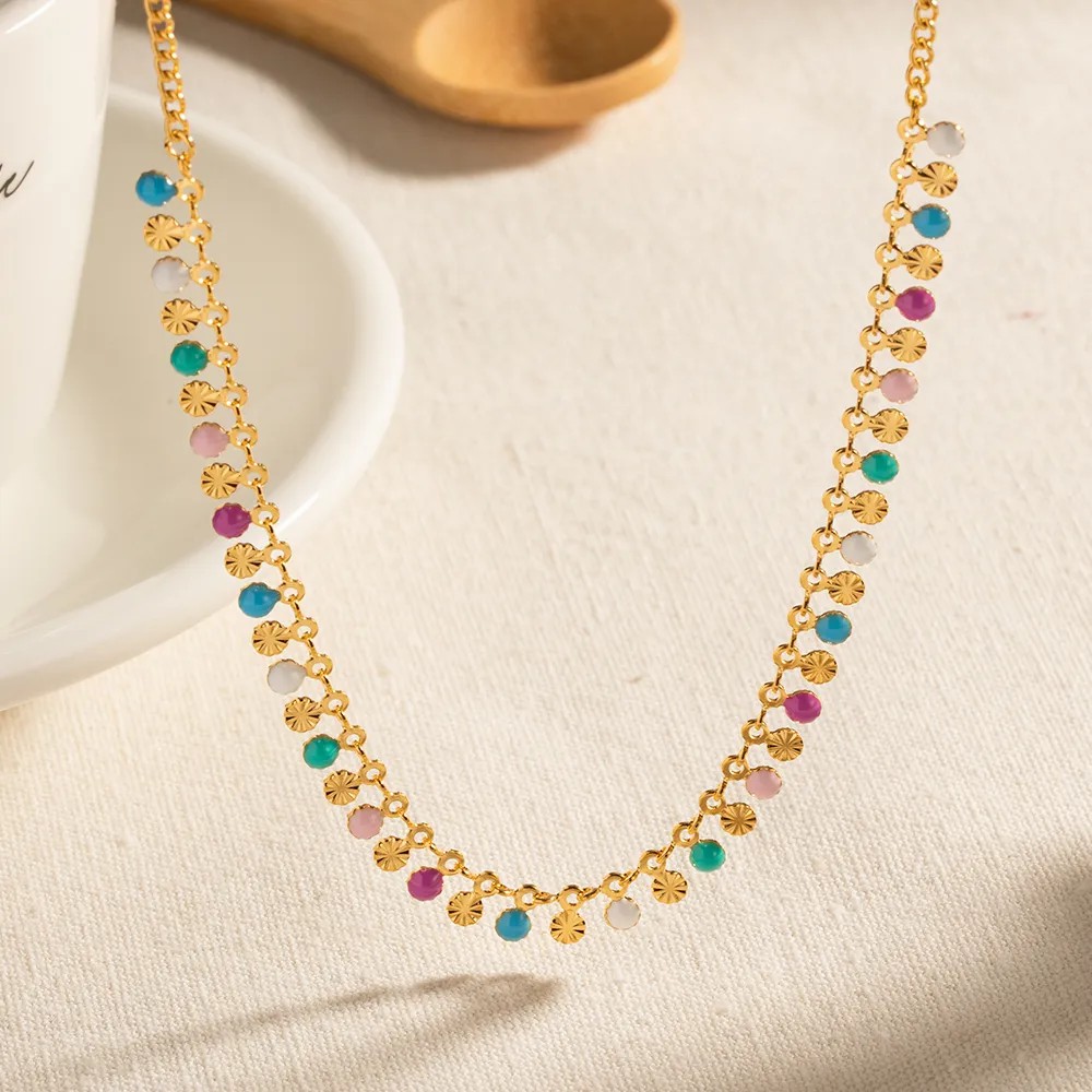 Modern Style Tassel Stainless Steel Plating 18K Gold Plated Necklace_colorza_2