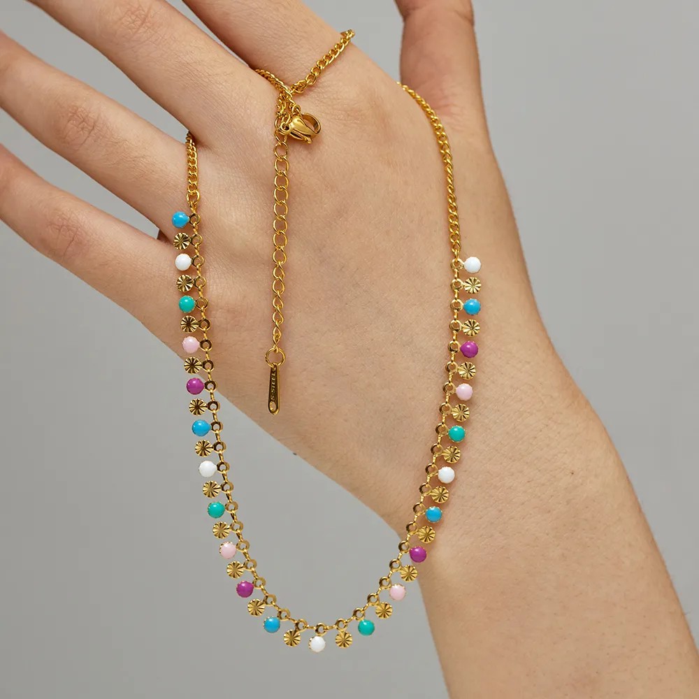 Modern Style Tassel Stainless Steel Plating 18K Gold Plated Necklace_colorza_4