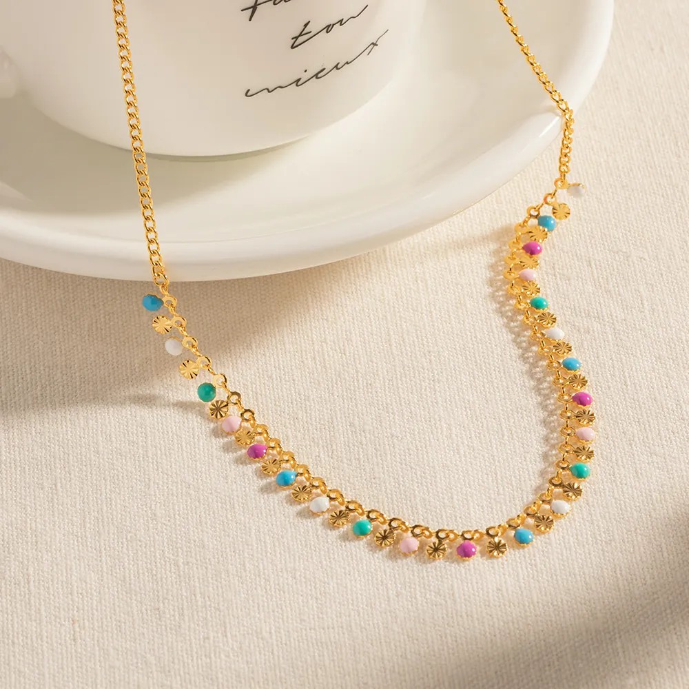 Modern Style Tassel Stainless Steel Plating 18K Gold Plated Necklace_colorza_5