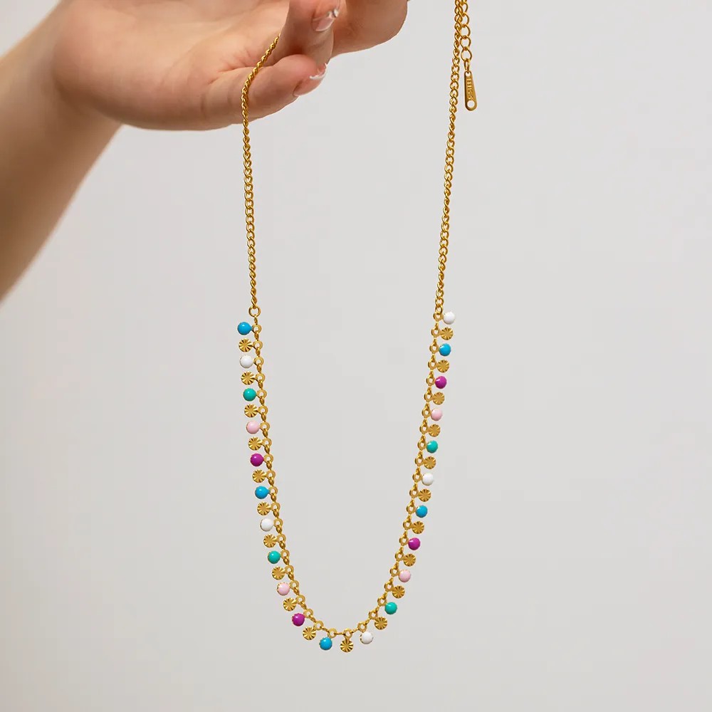 Modern Style Tassel Stainless Steel Plating 18K Gold Plated Necklace_colorza_7