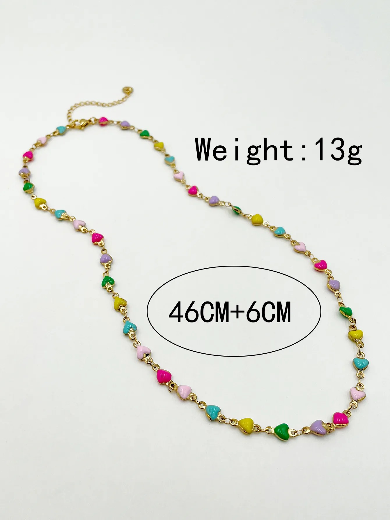 Cute Sweet Heart Shape Stainless Steel Polishing Enamel Plating Gold Plated Necklace_colorza_3