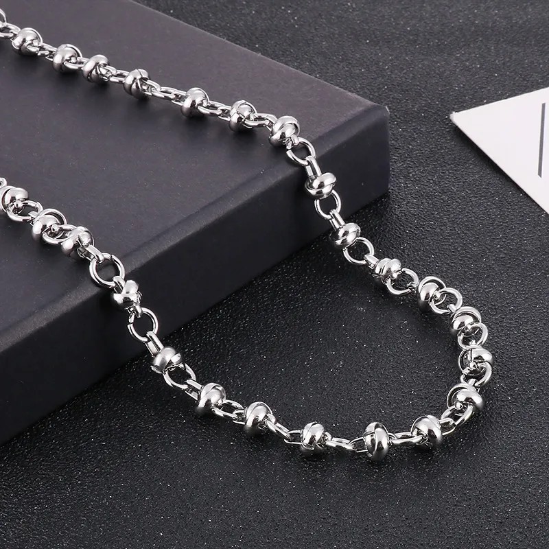 Hip-Hop Rock Solid Color Stainless Steel Necklace_colorza_3
