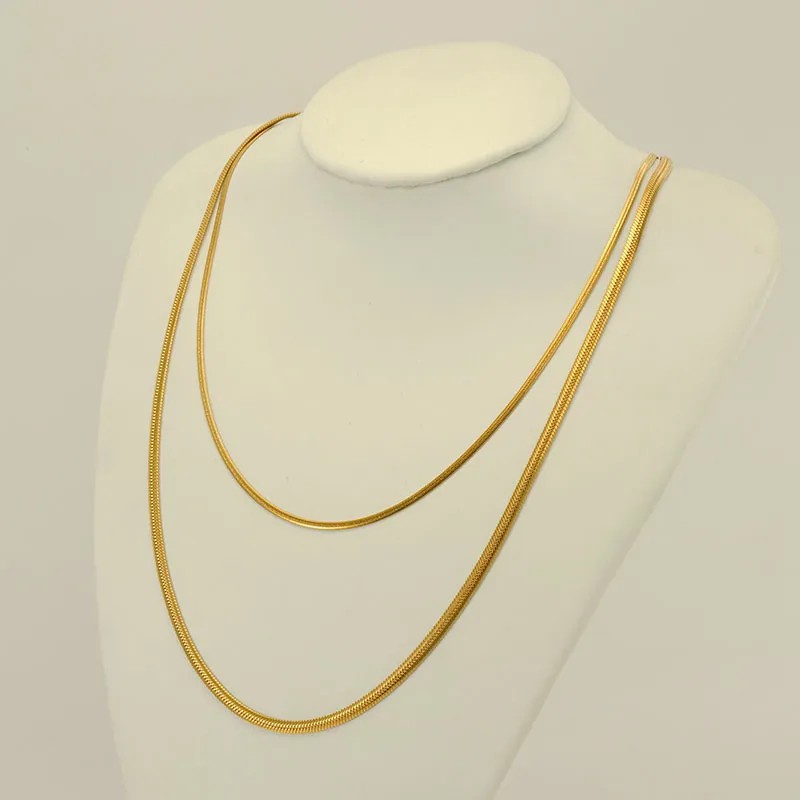 Basic Geometric Stainless Steel Plating 18K Gold Plated Necklace_colorza_2
