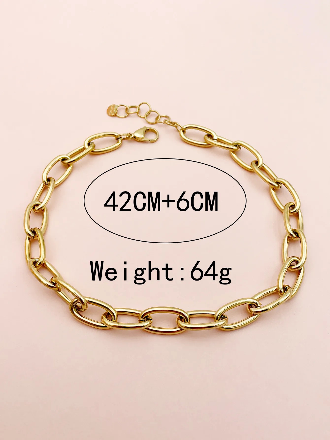Hip-Hop Geometric Stainless Steel Polishing Plating Gold Plated Necklace_colorza_4