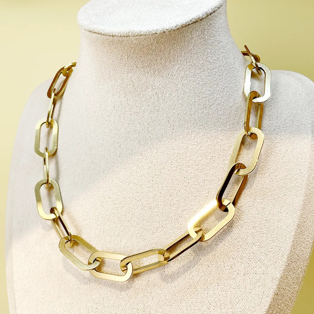 Hip-Hop Geometric Stainless Steel Polishing Plating Gold Plated Necklace_colorza_1