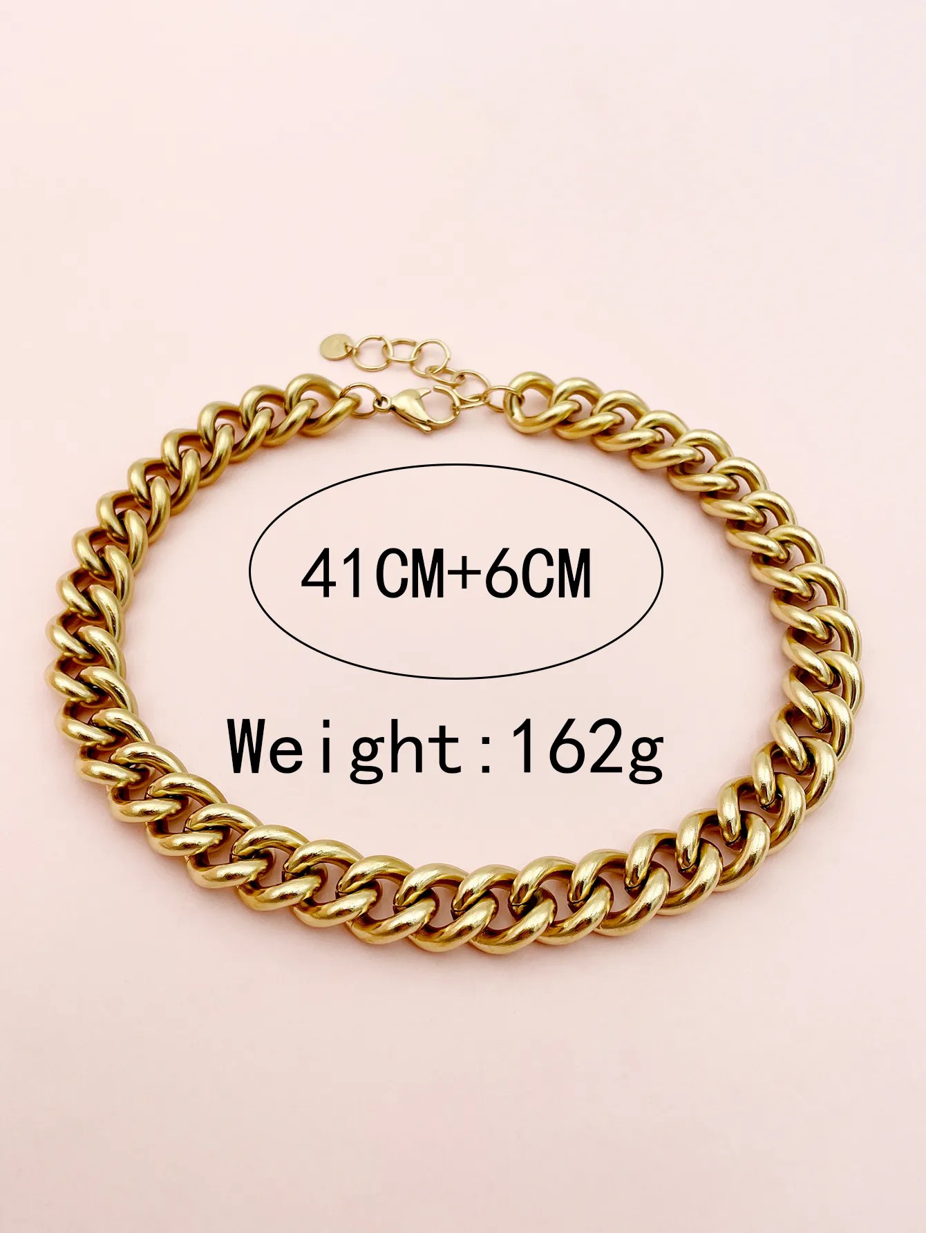 Hip-Hop Geometric Stainless Steel Polishing Plating Gold Plated Necklace_colorza_2