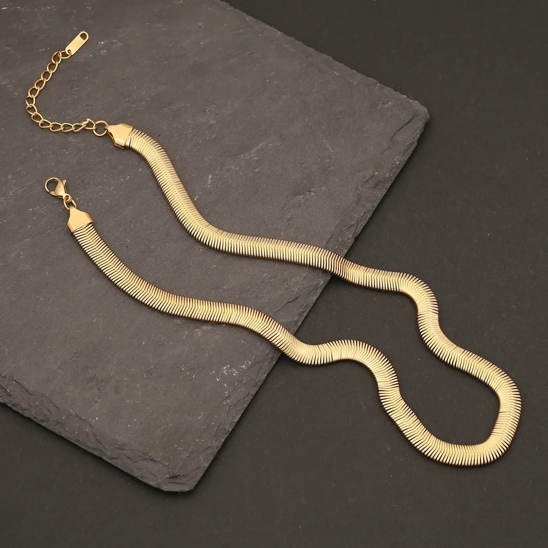 Hip-Hop Vintage Style Solid Color Stainless Steel Plating Gold Plated Necklace_colorza_8