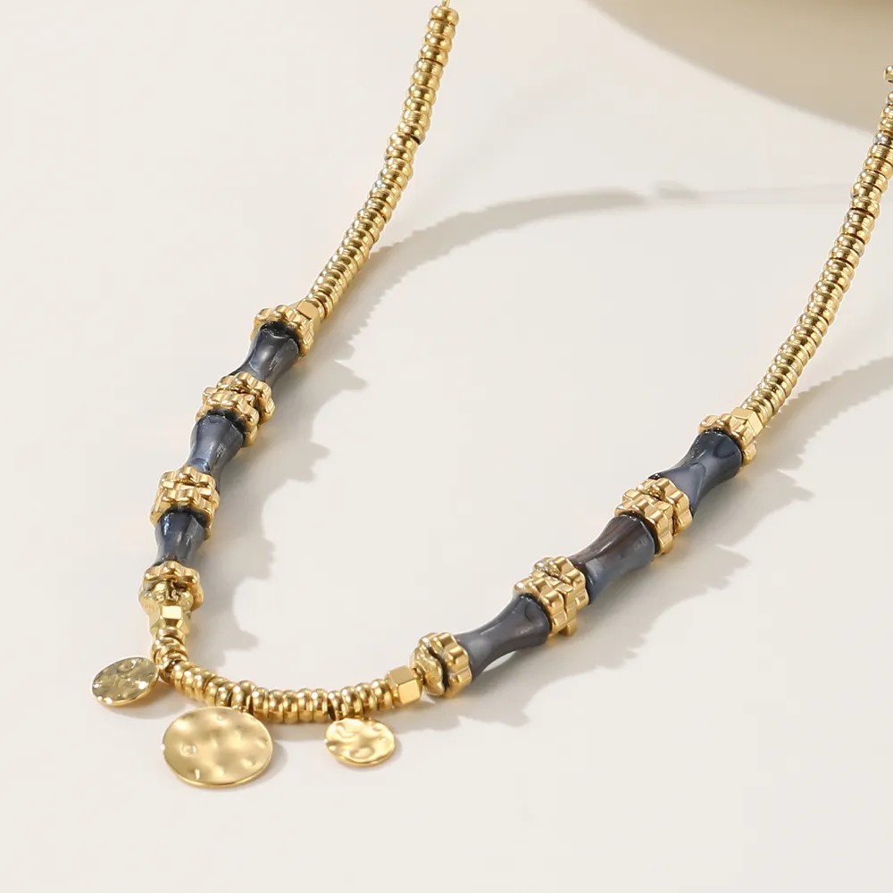 Casual Simple Style Round Titanium Steel Plating 14K Gold Plated Necklace_colorza_6