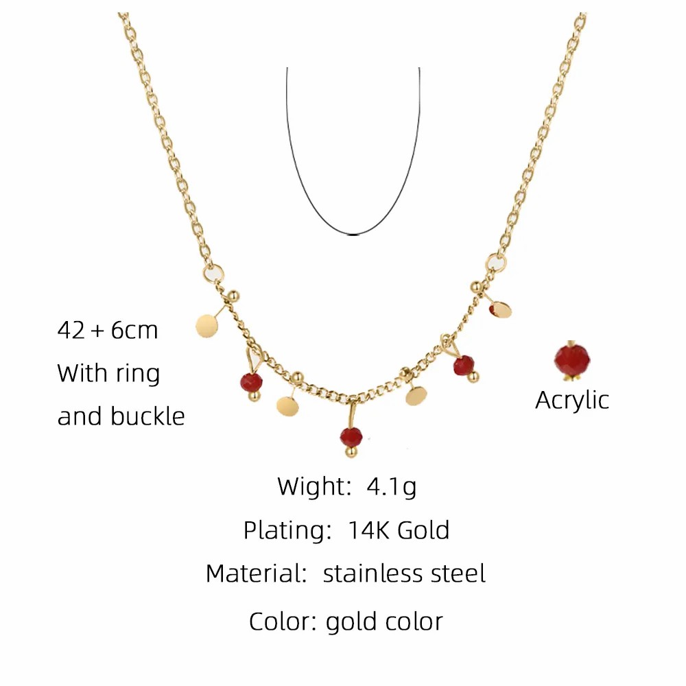 Casual Vintage Style Round Titanium Steel Plating 14K Gold Plated Pendant Necklace_colorza_1